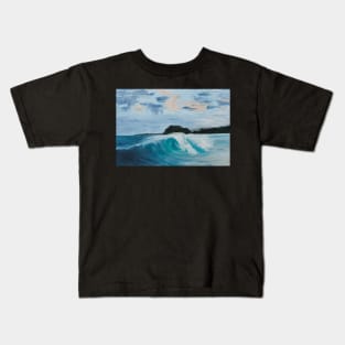 Ocean wave breaking in the shallows Kids T-Shirt